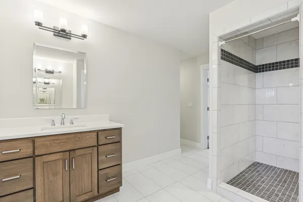 a bathroom with a shower