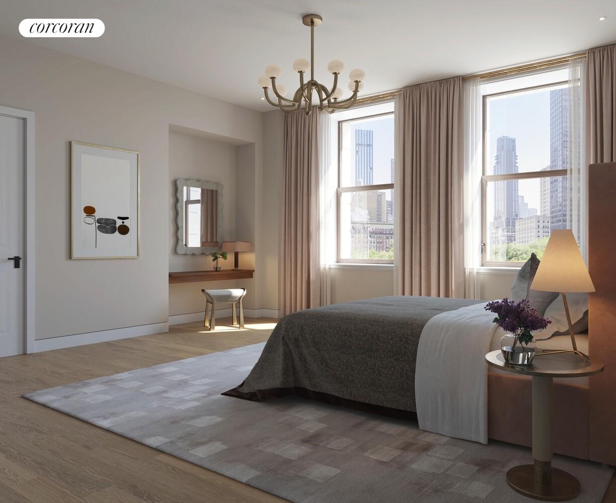 175 5th Avenue, Unit 6NORTH Manhattan, NY 10010 - Photo 5 of 16 a living room with a bed furniture chandelier and a window