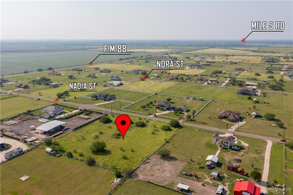 502 Nadia Street Weslaco, TX 78596 - Photo 5 of 5 Aerial overview of property's location with rural landscape