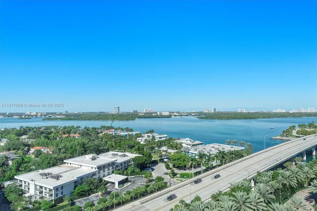 a view of lake with a city view