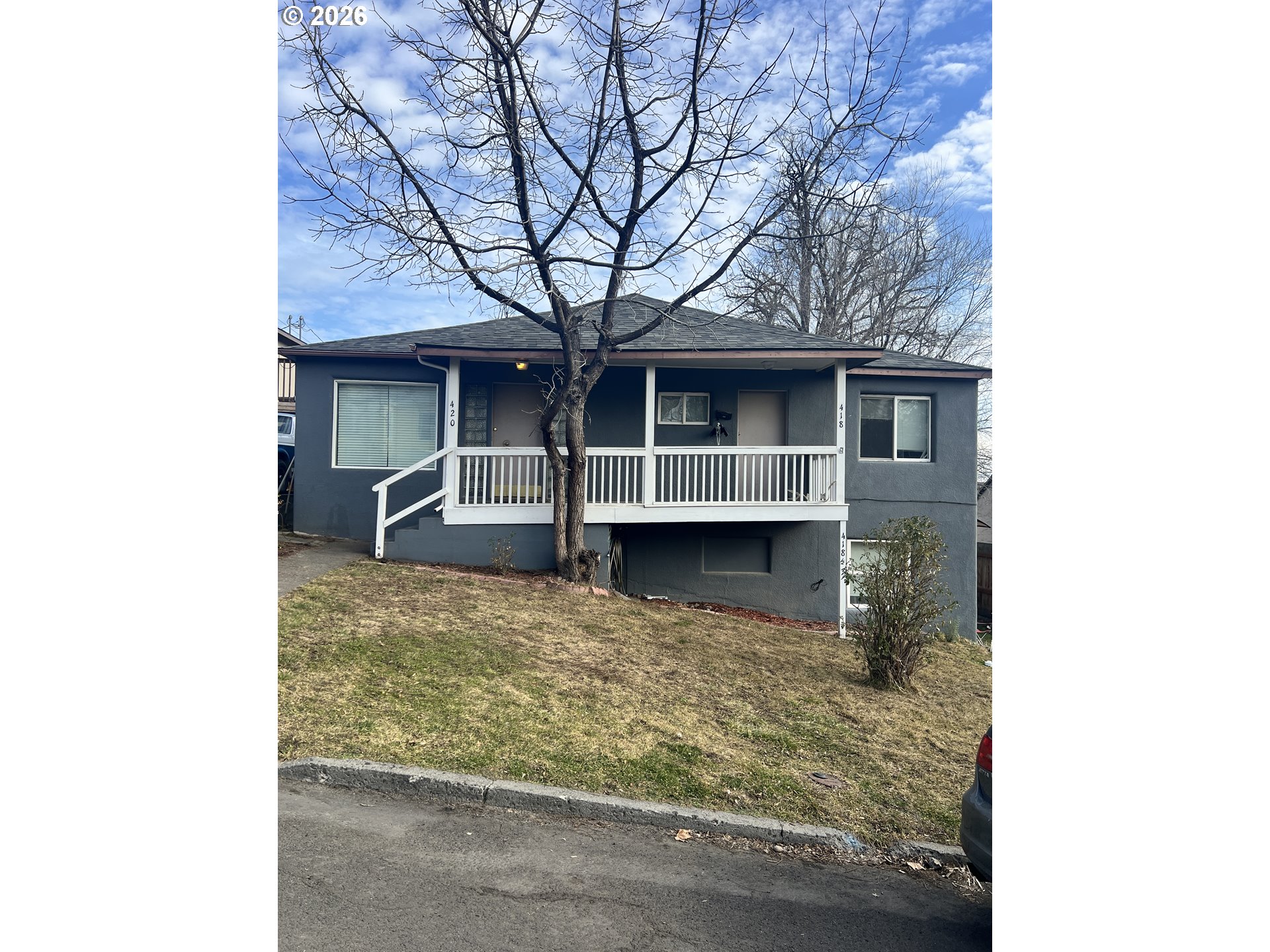 a house view with a outdoor space