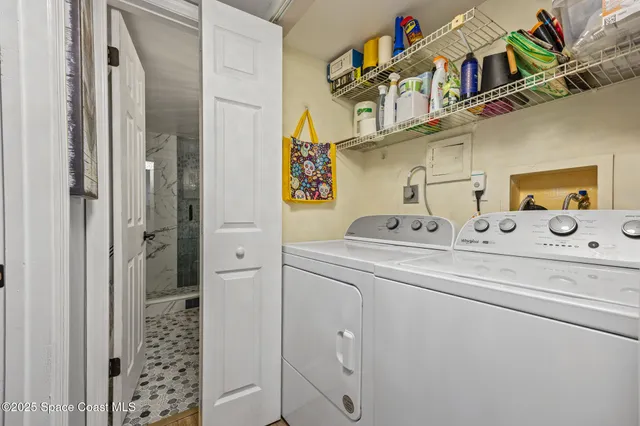 a view of swimming pool with a garden