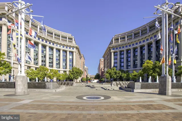 a view of a building and a street