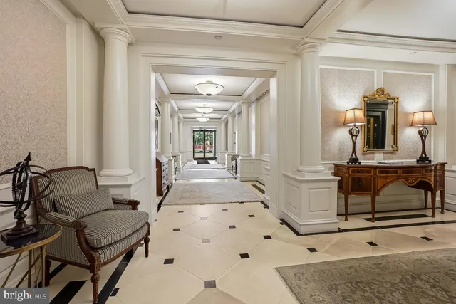 a living room with furniture