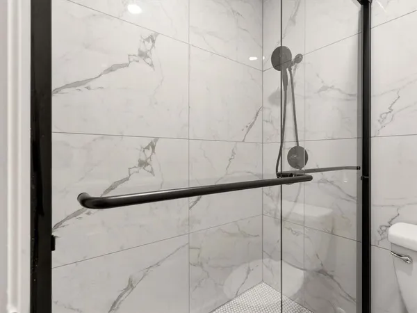 a bathroom with a shower