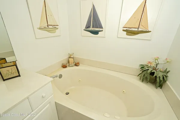 a bathroom with a bathtub