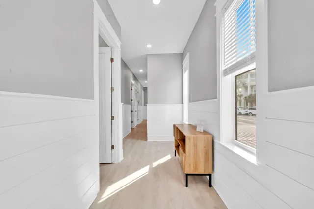 a bedroom with a bed and a closet