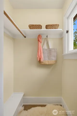 a bathroom with a bathtub