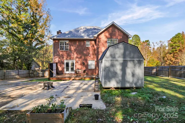 an outdoor view with patio