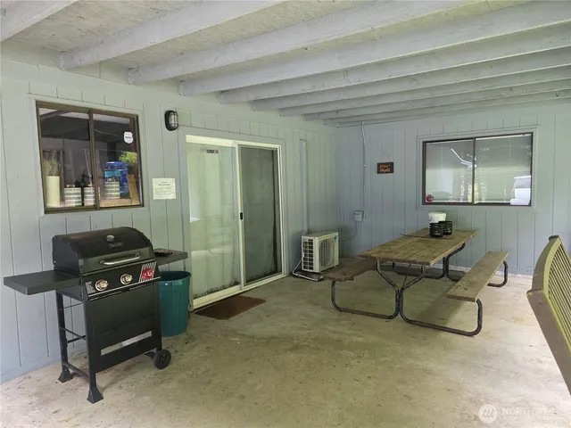 a living room with furniture