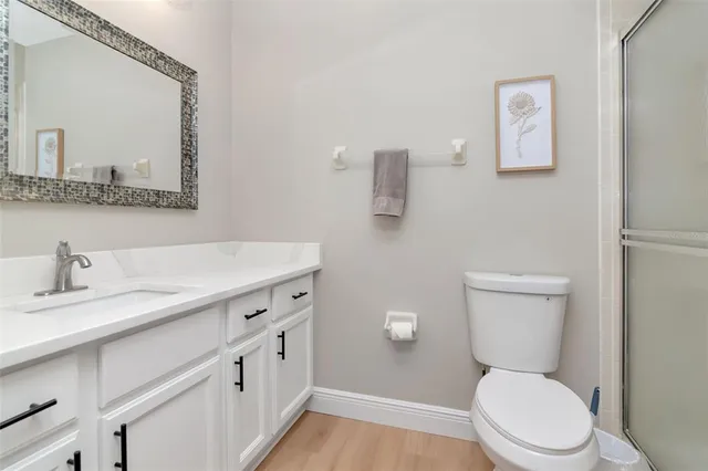a bathroom with a toilet a sink and mirror
