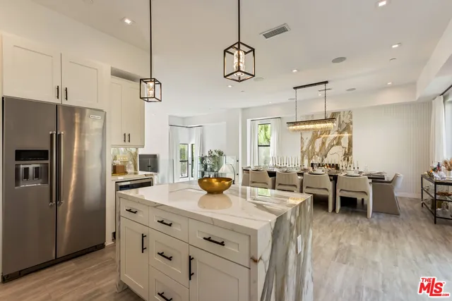 a view of a dining room and livingroom view