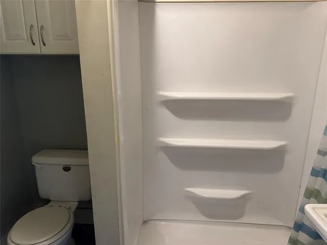 a bathroom with a toilet and a bathtub