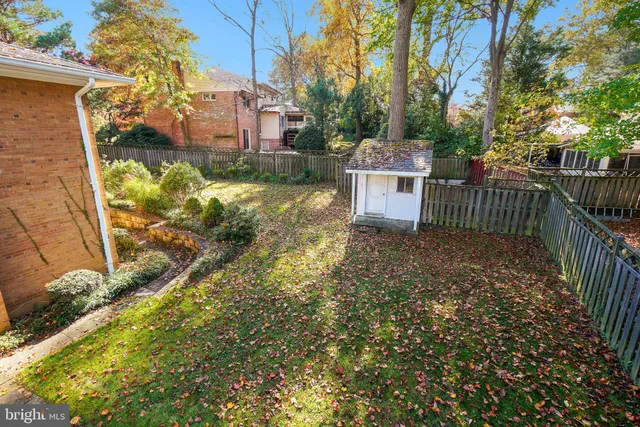 a view of a garden with a bench