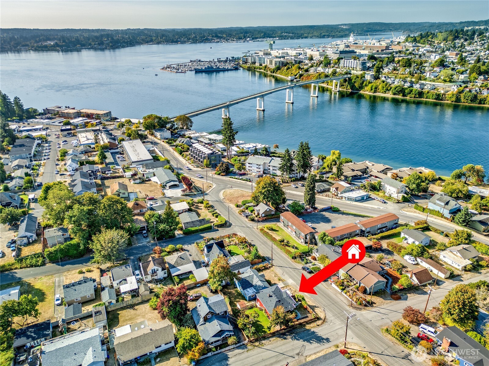 1518 Winfield Avenue Bremerton, WA 98310 - Photo 34 of 38 an aerial view of residential houses with outdoor space