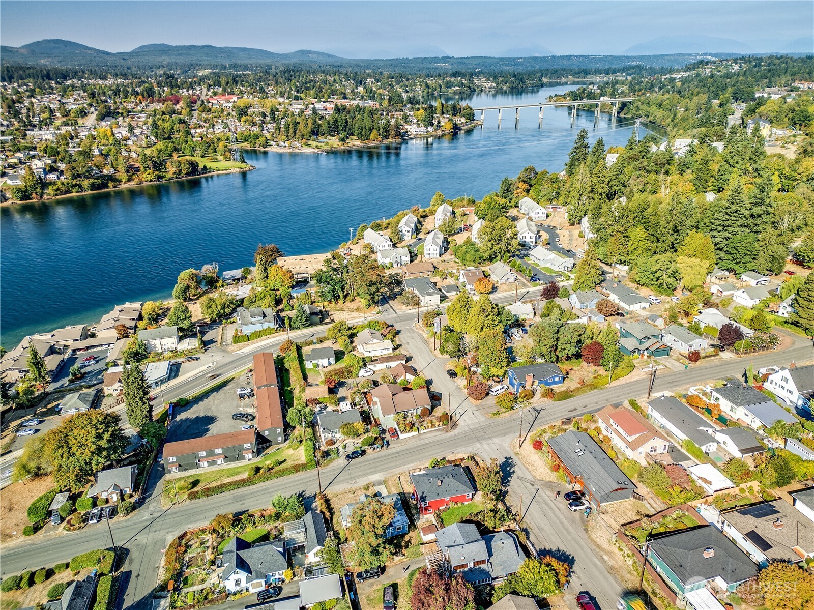 1518 Winfield Avenue Bremerton, WA 98310 - Photo 36 of 38 an aerial view of ocean and residential houses with outdoor space