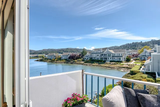 a view of a city and lake