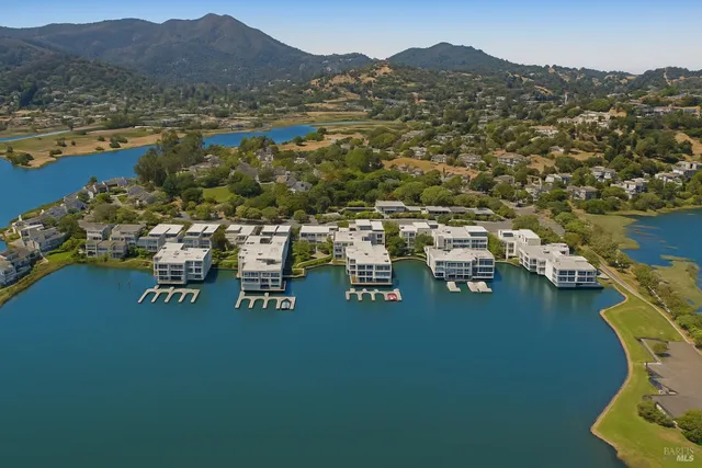 a view of ocean with mountain