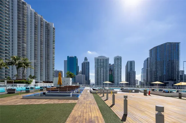 a view of a city with tall buildings