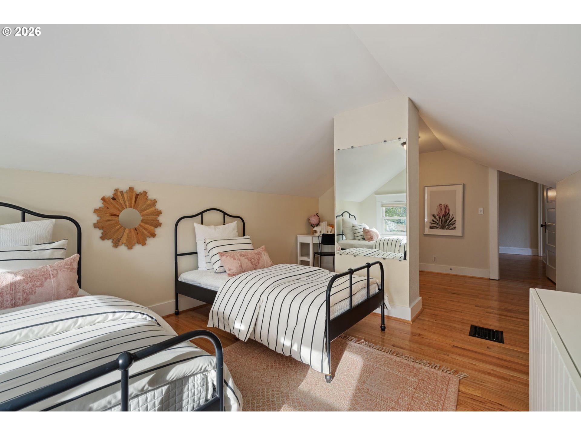 316 Northeast 44th Avenue Portland, OR 97213 - Photo 24 of 43 a bedroom with two beds and wooden floor