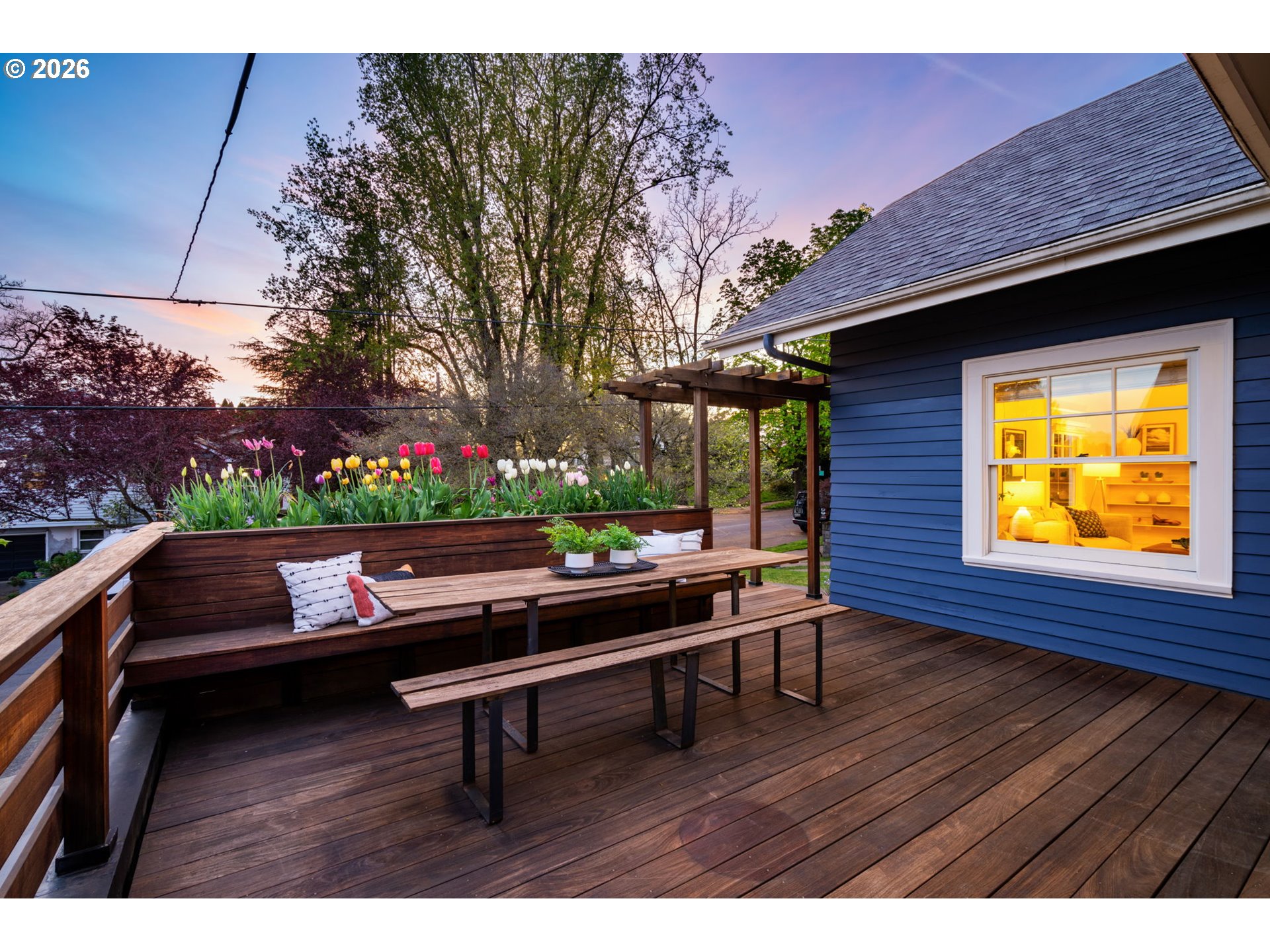 316 Northeast 44th Avenue Portland, OR 97213 - Photo 35 of 43 a view of outdoor sitting area with furniture and wooden floor