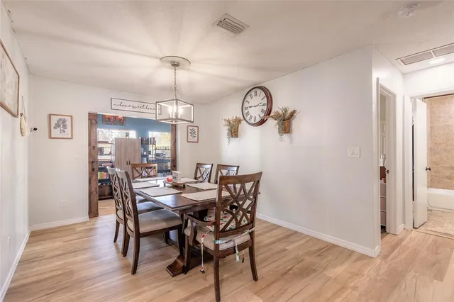a view of a dining room and livingroom
