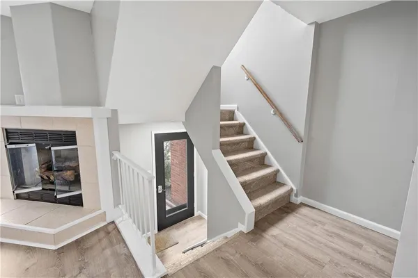 a view of an entryway with hallway
