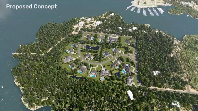 an aerial view of multiple house