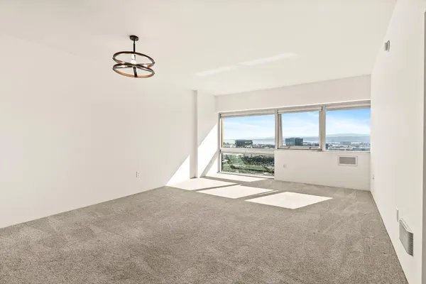 an empty room with a window