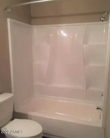 a bathroom with a toilet and a bathtub