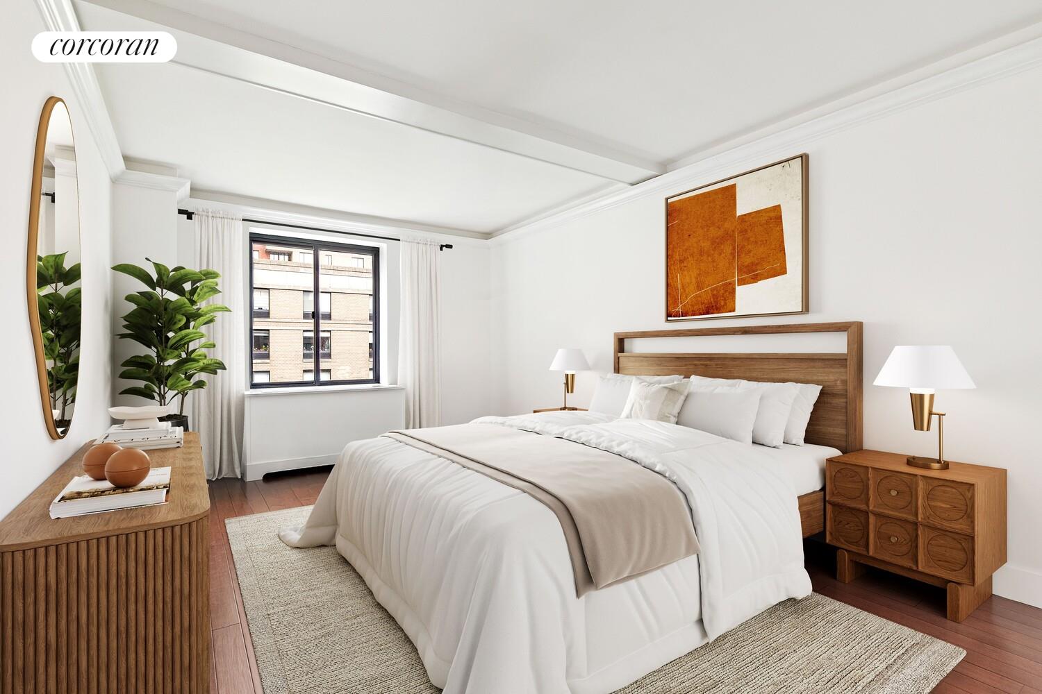 300 Rector Place, Unit 8ML Manhattan, NY 10280 - Photo 5 of 9 a bedroom with a bed and a couch