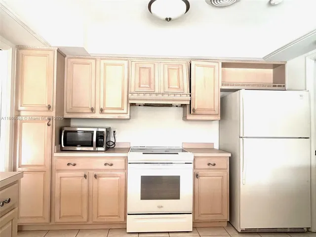 a view of a room with windows