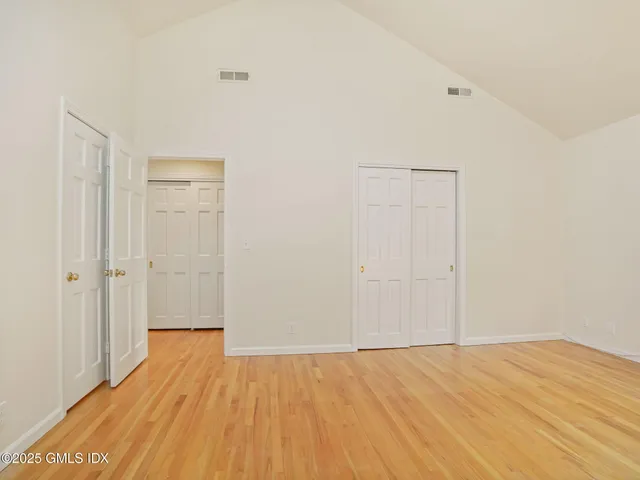 a view of small space with racks on the wall