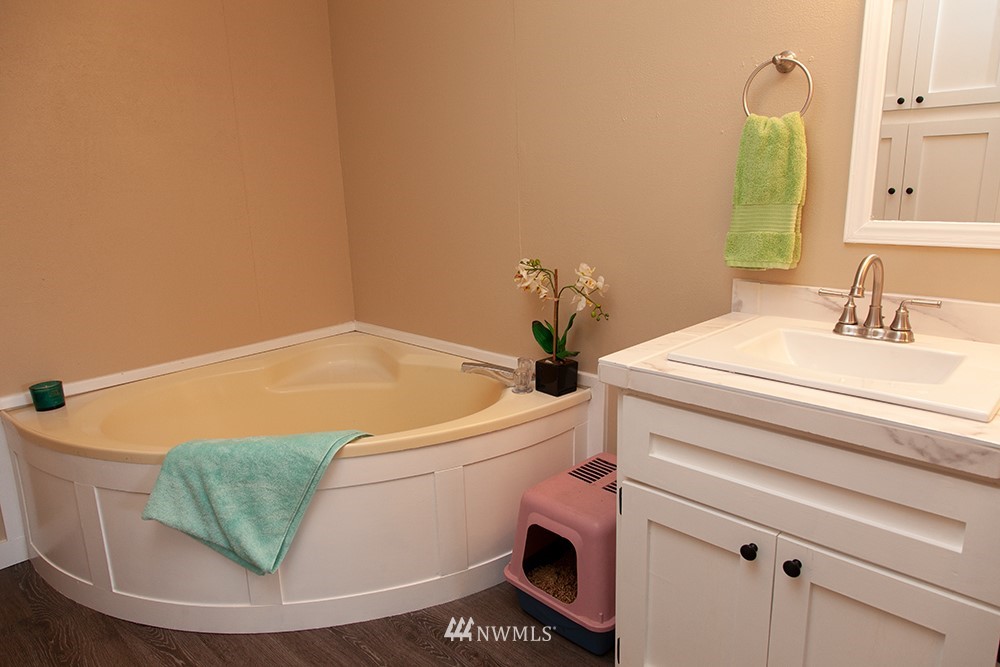 2977 East Smith Road Bellingham, WA 98226 - Photo 22 of 26 a bathroom with a sink and a mirror