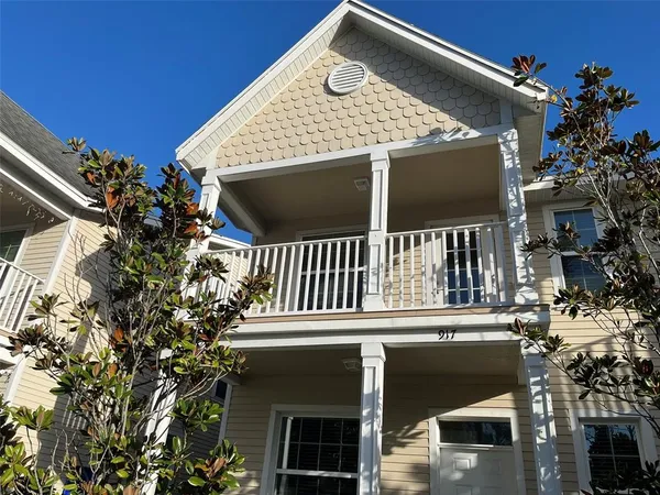 a view of a house with a balcony