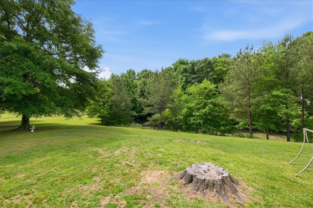 266 Anderson Road Rockmart, GA 30153 - Photo 30 of 31 a backyard of a house with lots of green space and garden