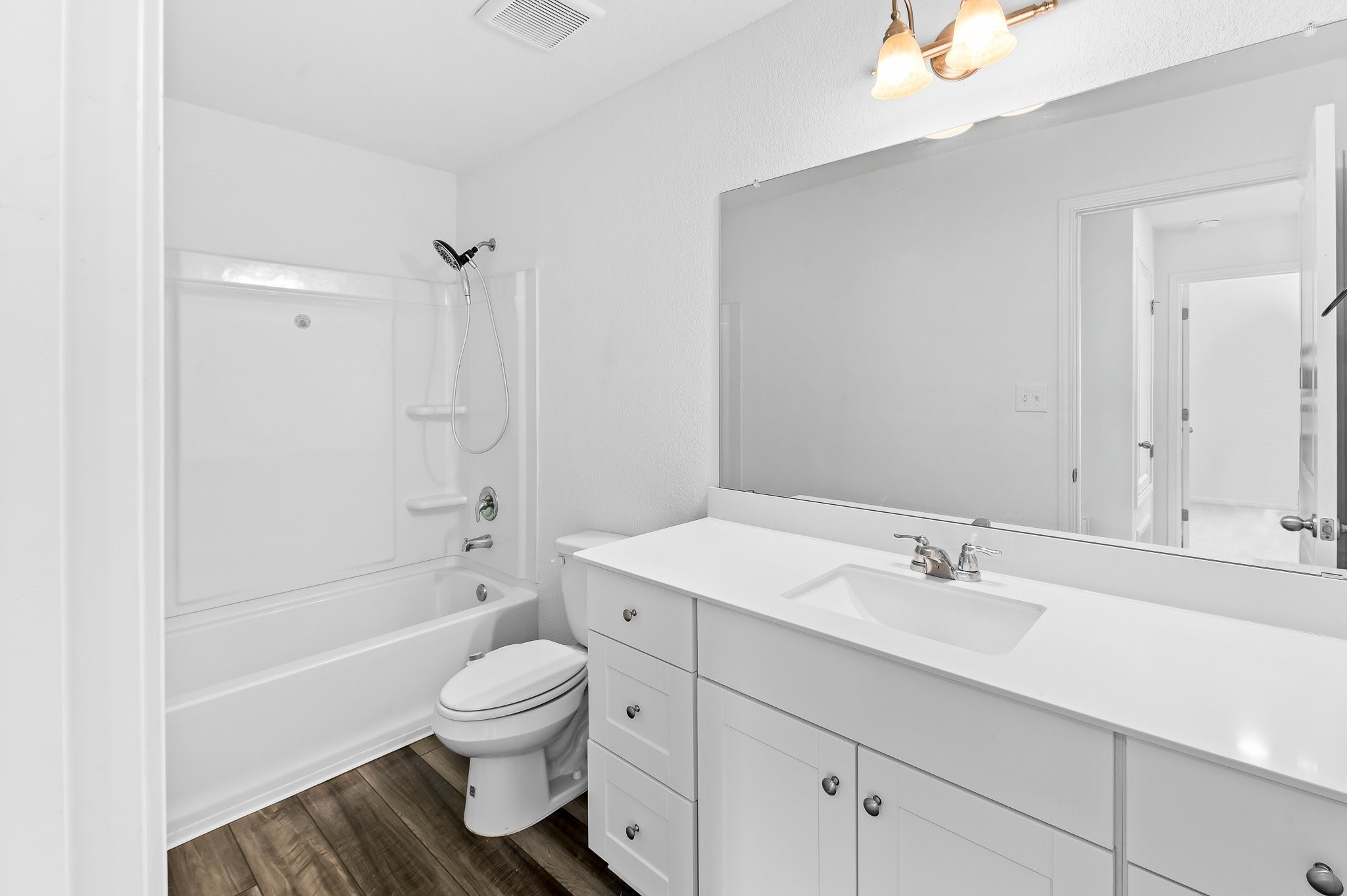 224 Night Riders Way Jarrell, TX 76537 - Photo 38 of 40 a bathroom with a sink toilet tub and shower
