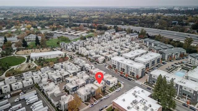 an aerial view of a city