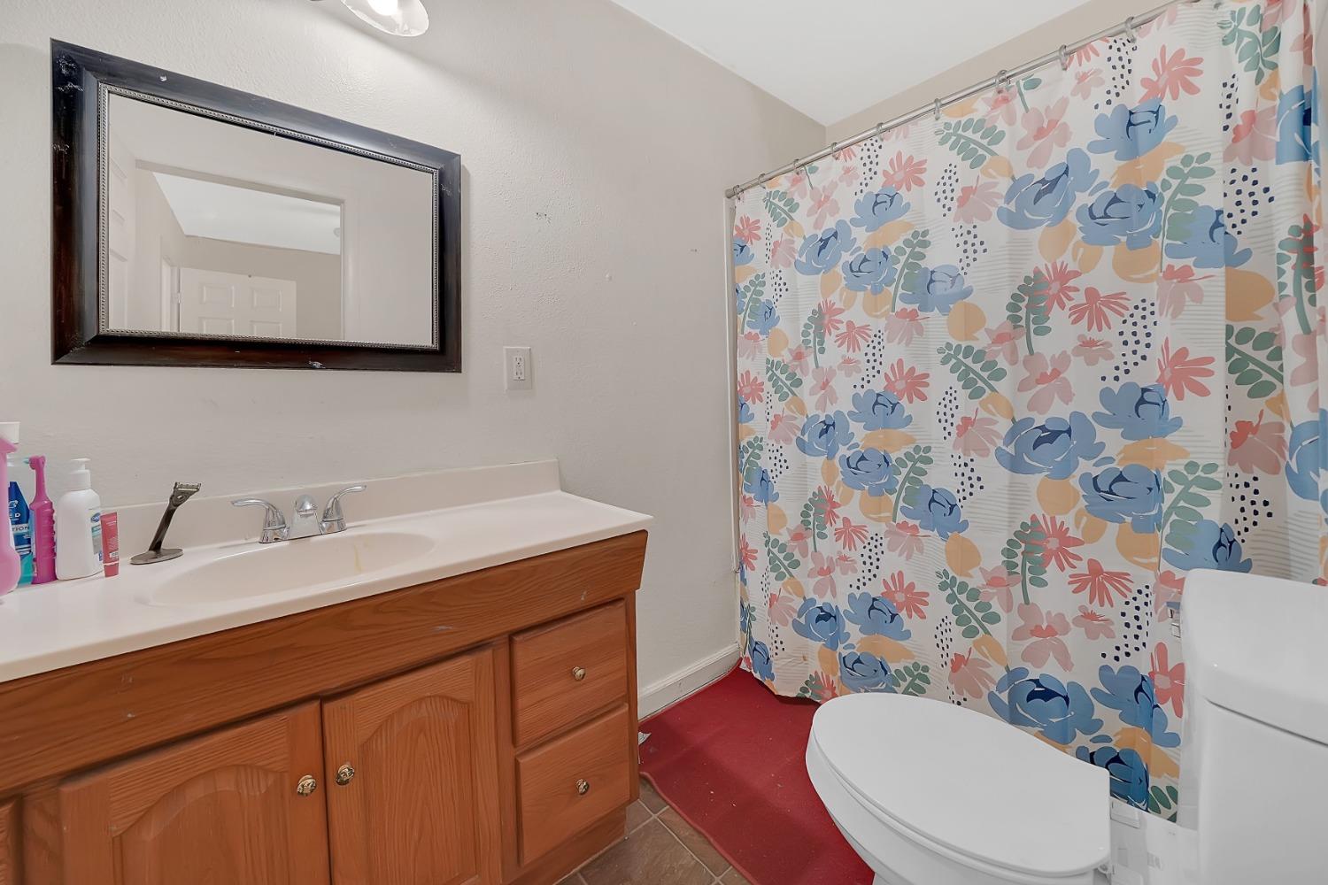 329 Pinecone Lane West Point, CA 95255 - Photo 8 of 12 a bathroom with a toilet sink and mirror
