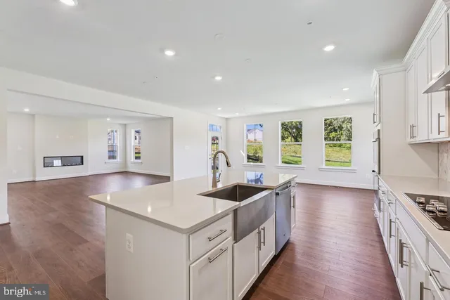 a kitchen with stainless steel appliances granite countertop a sink and a stove