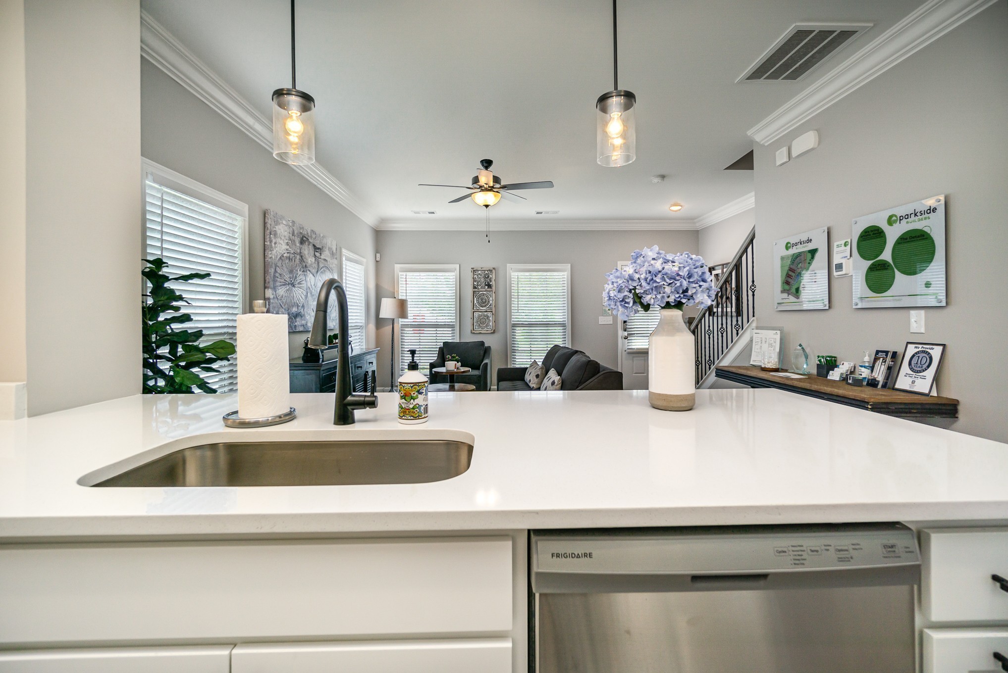 1748 Fenway Loop Antioch, TN 37013 - Photo 17 of 38 a bathroom with a sink a potted plant and a mirror