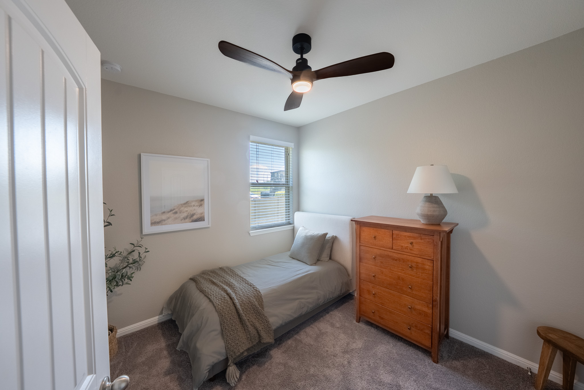 2508 Hat Bender Loop Round Rock, TX 78664 - Photo 16 of 22 Room featuring neutral wall tones, textured carpeting, and a window with blinds