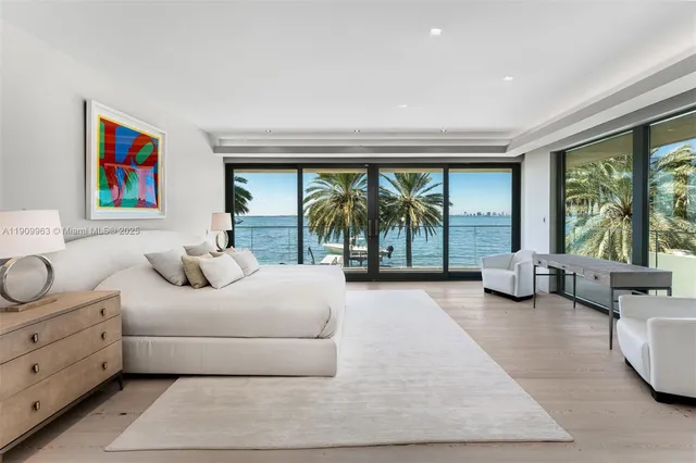 a view of a city and ocean view