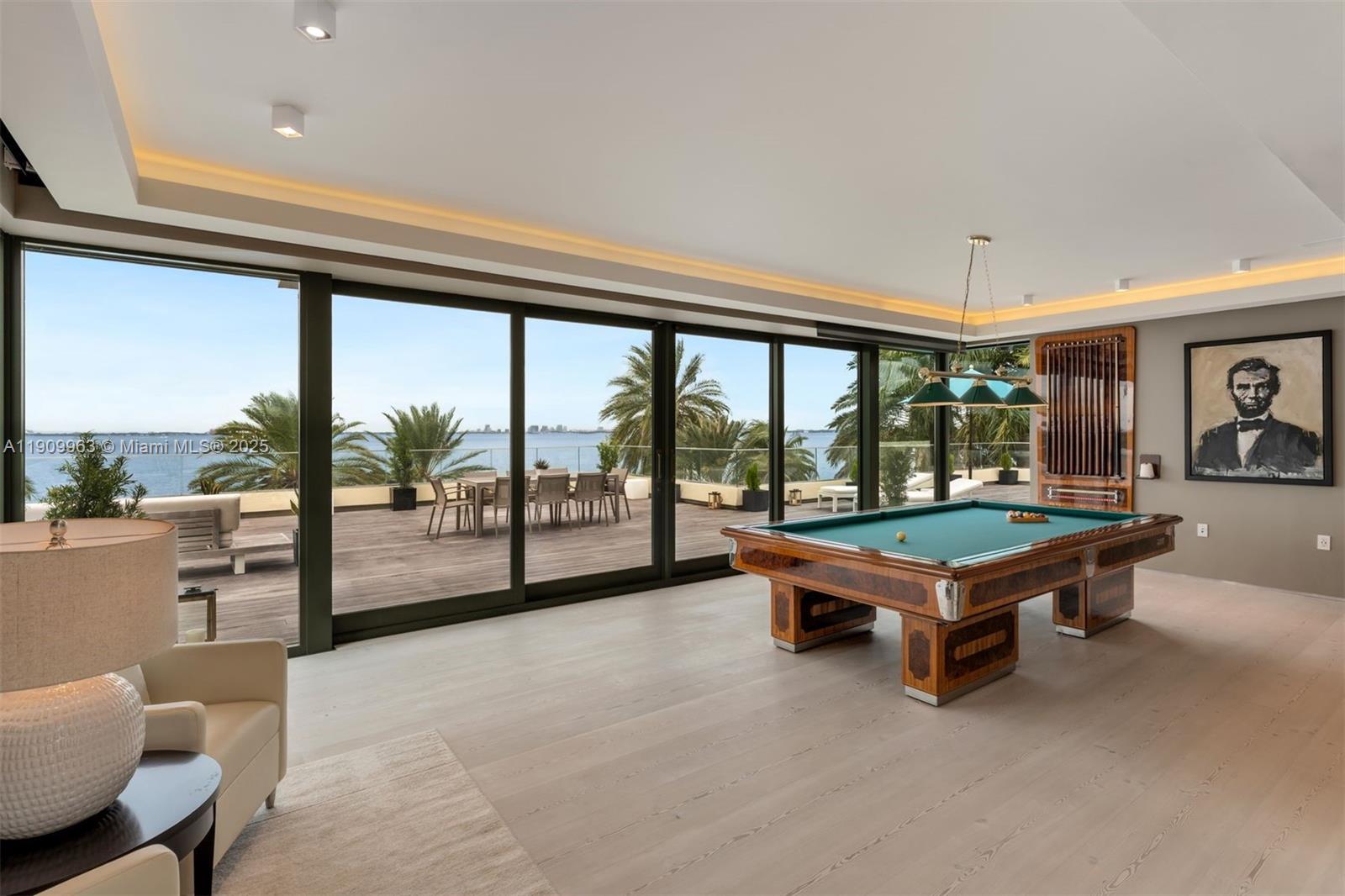 360 Harbor Drive Key Biscayne, FL 33149 - Photo 61 of 86 a room with furniture pool table and glass windows
