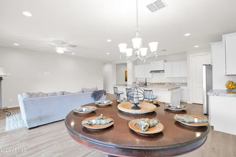 a open dining room with furniture