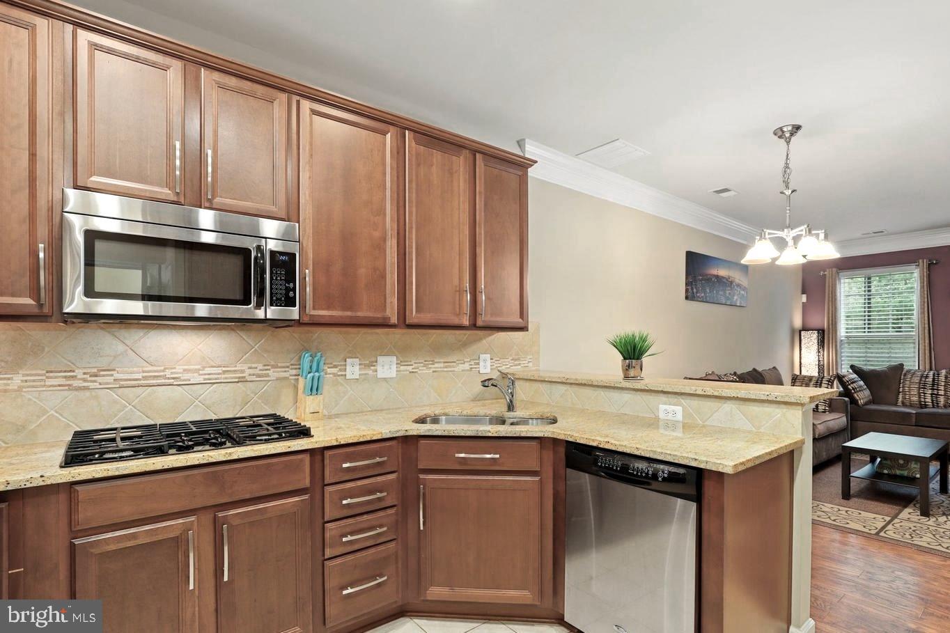 19461 Dover Cliffs Circle, Unit 19461 Germantown, MD 20874 - Photo 2 of 13 a kitchen with a sink stove and microwave