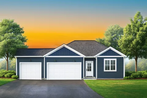 a view of front of house with a yard