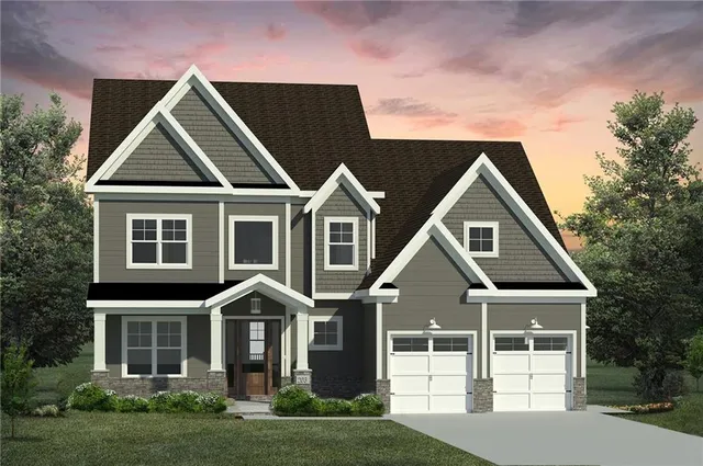 front view of residential house with a yard