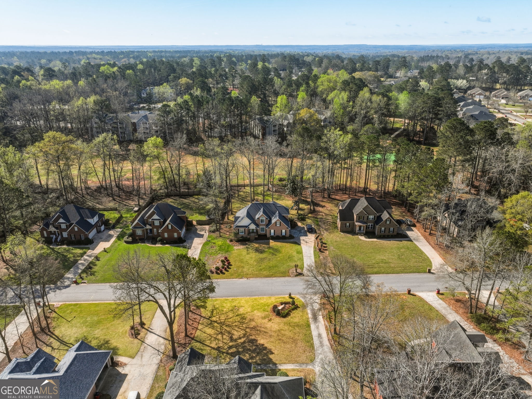 144 Cambridge Way Macon, GA 31220 - Photo 46 of 50 an aerial view of a residential houses with outdoor space and swimming pool