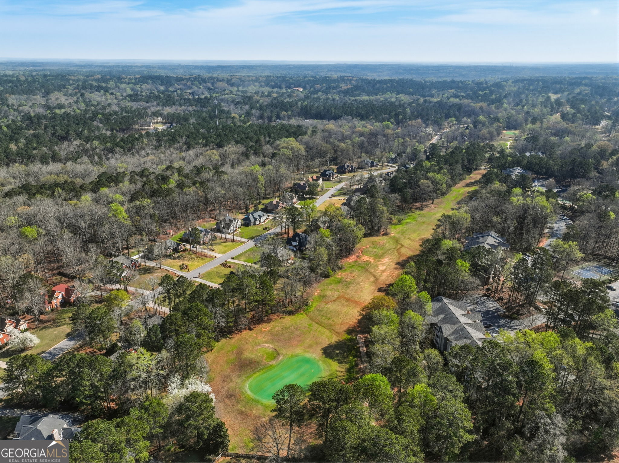 144 Cambridge Way Macon, GA 31220 - Photo 49 of 50 an aerial view of residential houses with outdoor space and trees